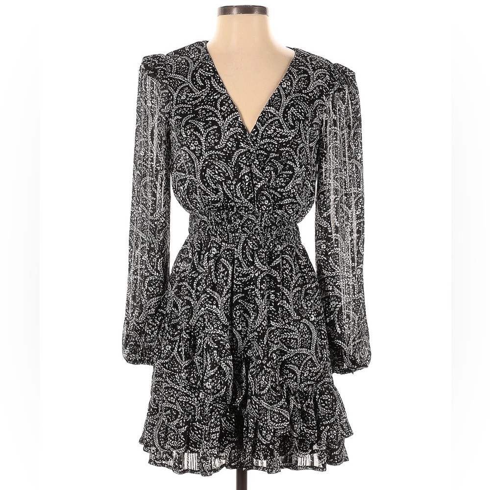 AQUA asymmetrical ruffle mini dress